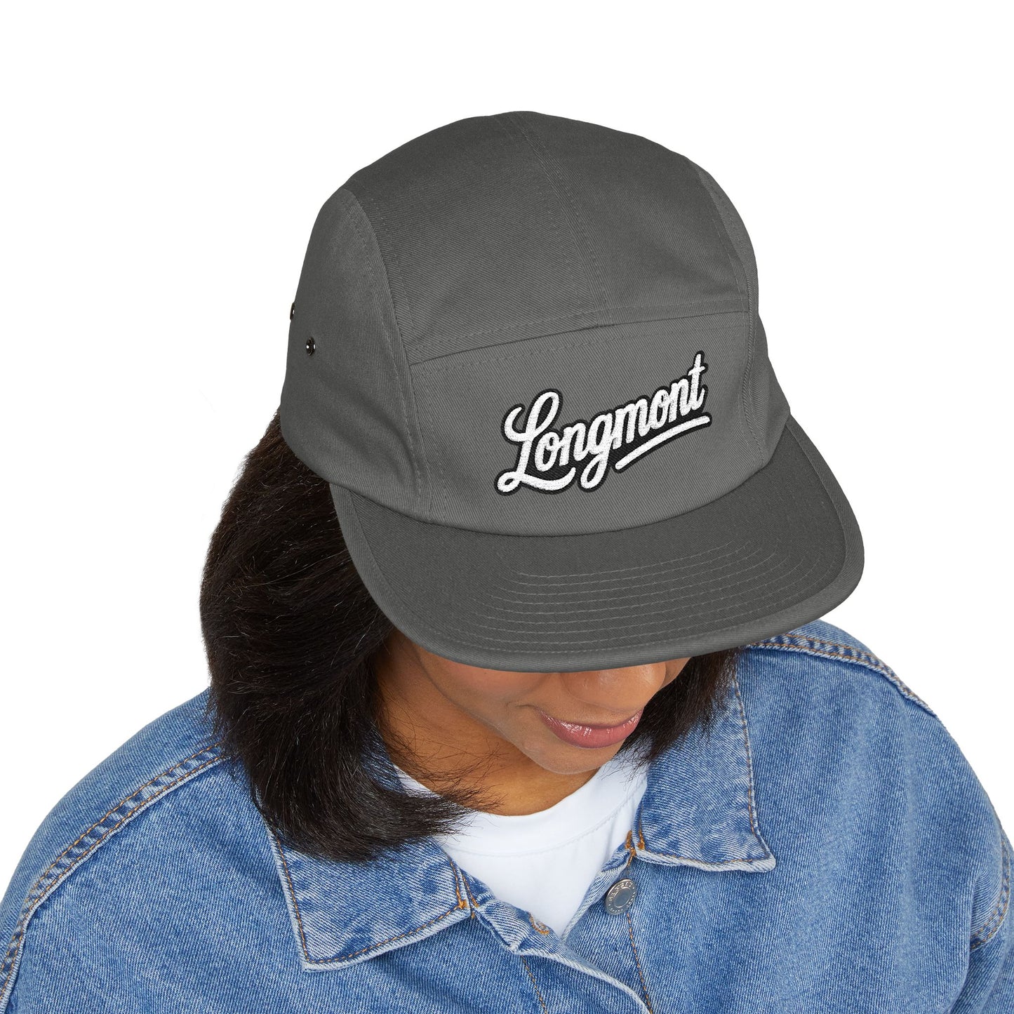 Unisex Black 5-Panel Cap (Longmont)