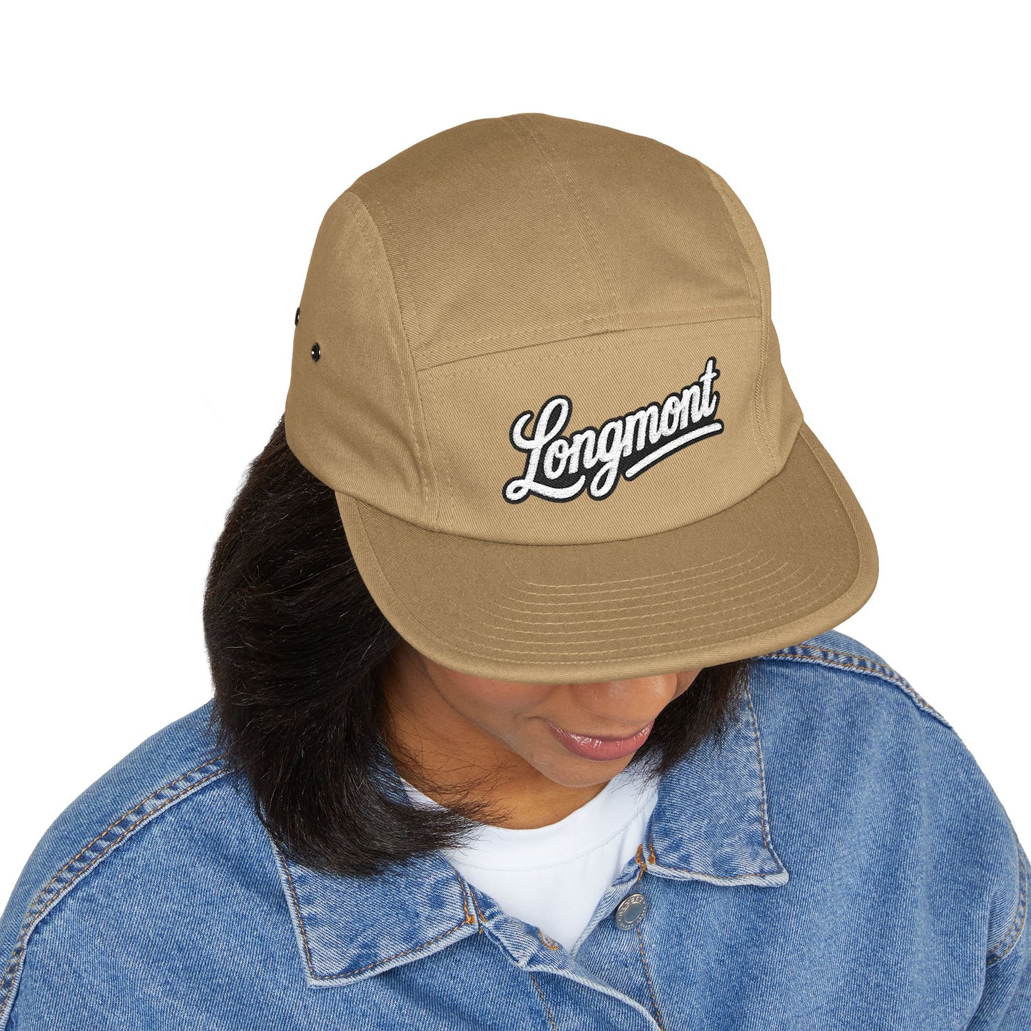 Unisex Black 5-Panel Cap (Longmont)