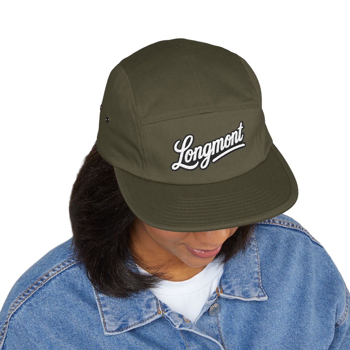 Unisex Black 5-Panel Cap (Longmont)