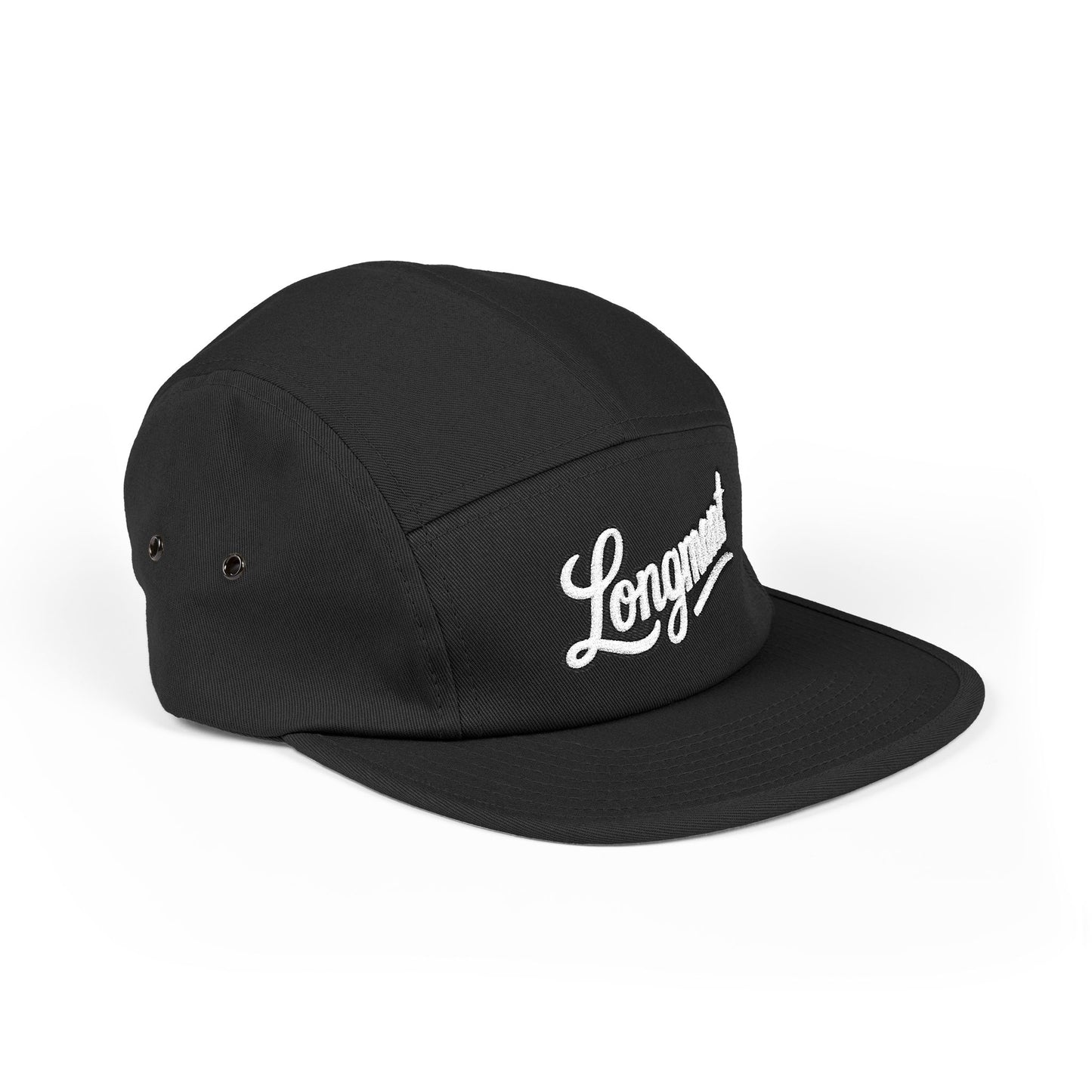 Unisex Black 5-Panel Cap (Longmont)