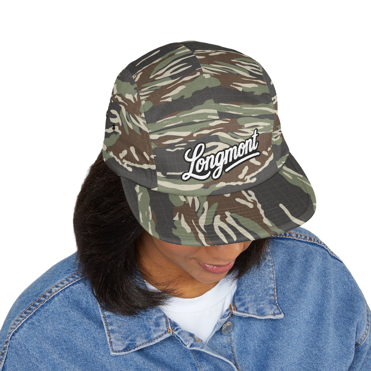 Unisex Black 5-Panel Cap (Longmont)
